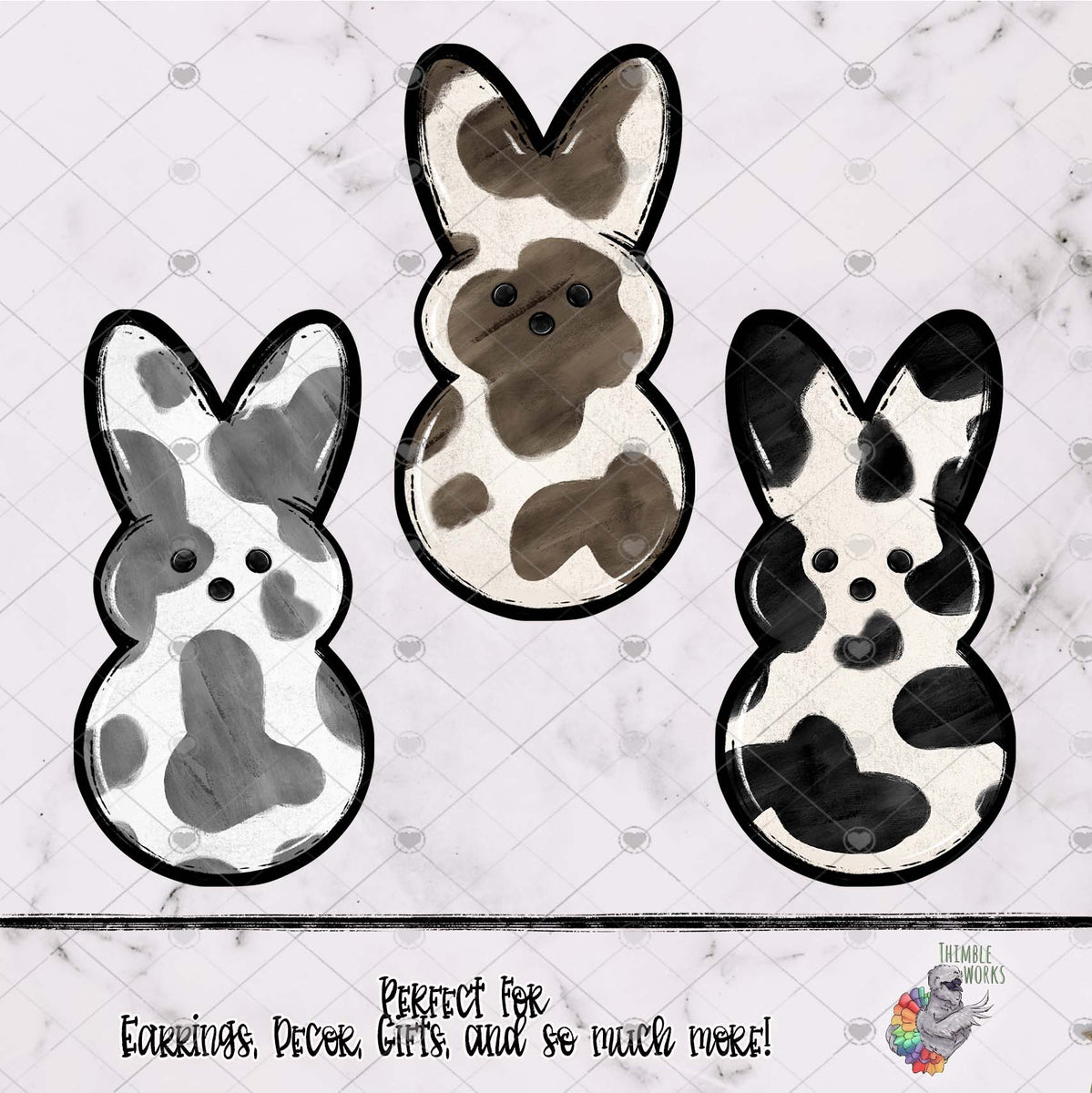 Cow Pattern Rabbit Cow Easter Bunny Design Bundle – ThimbleWorks
