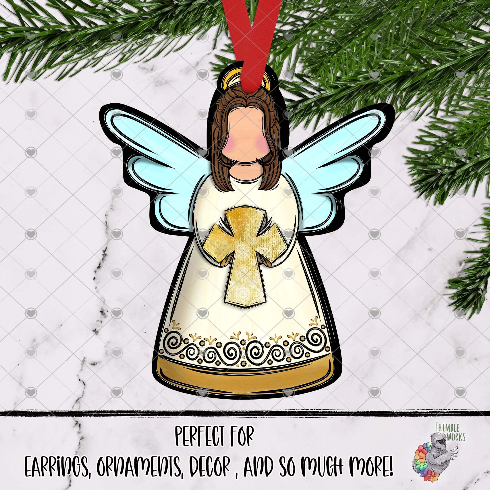 Gold Cross Angel Design