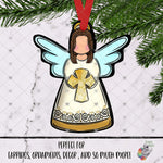Load image into Gallery viewer, Gold Cross Angel Design
