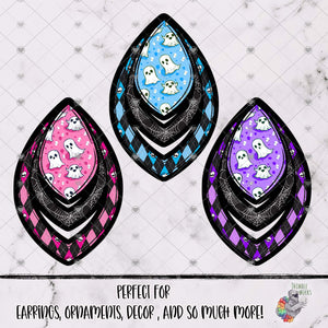 Pastel Ghosts Open Teardrop Design Bundle