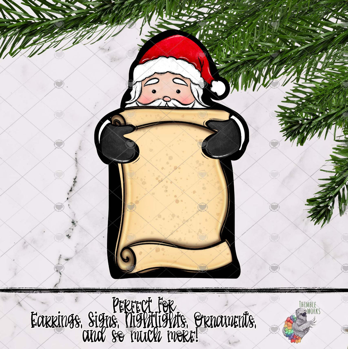 Red Santa Scroll Design – ThimbleWorks