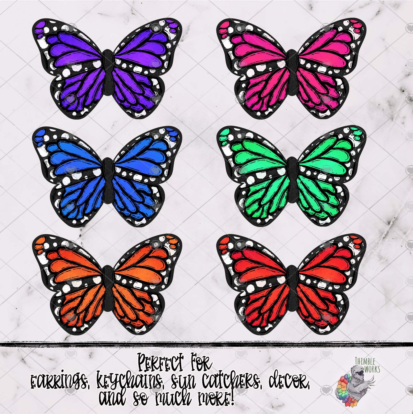 Dark Rainbow Butterfly Design Bundle