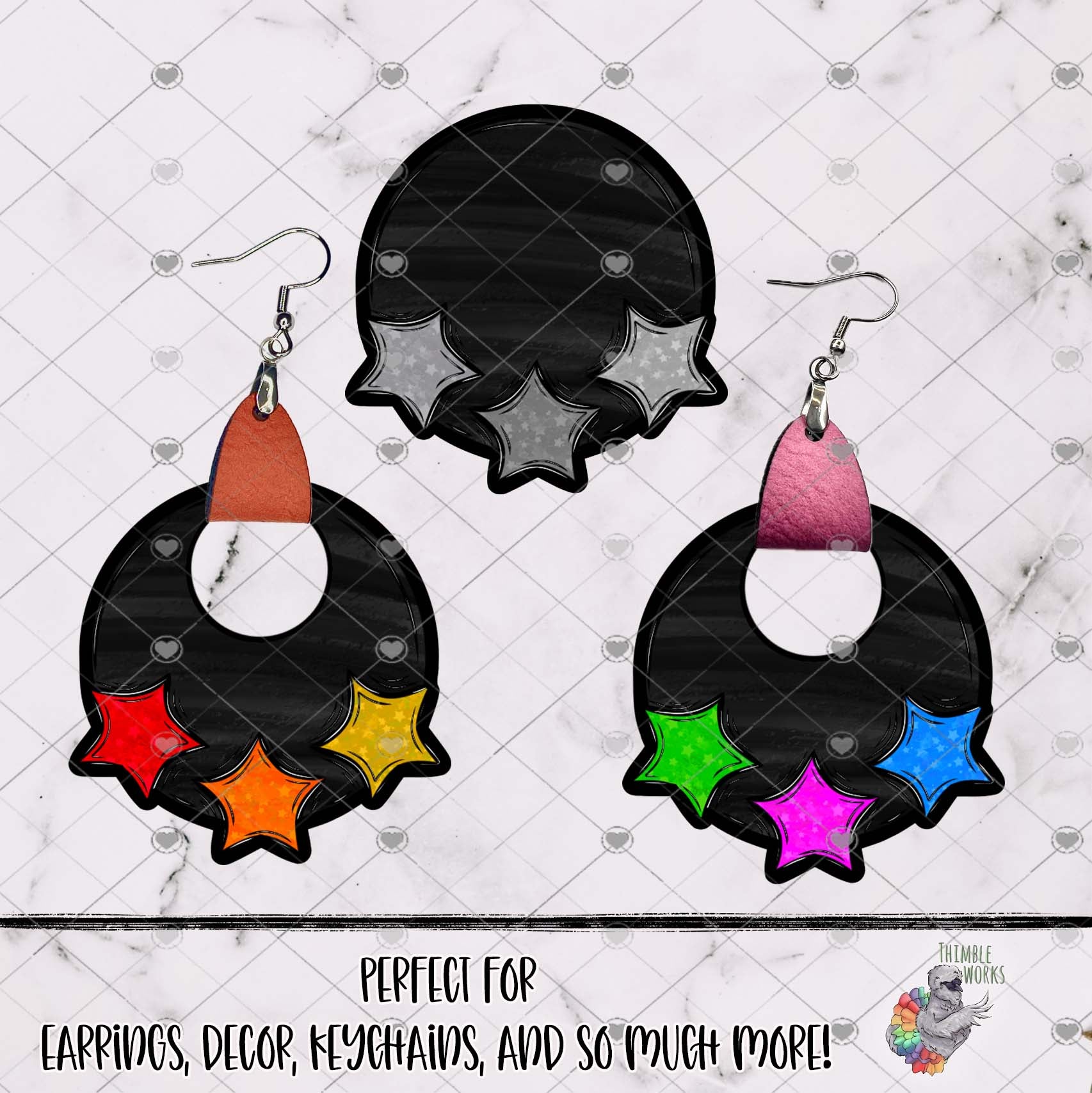 Dark Round with Stars Design Bundle