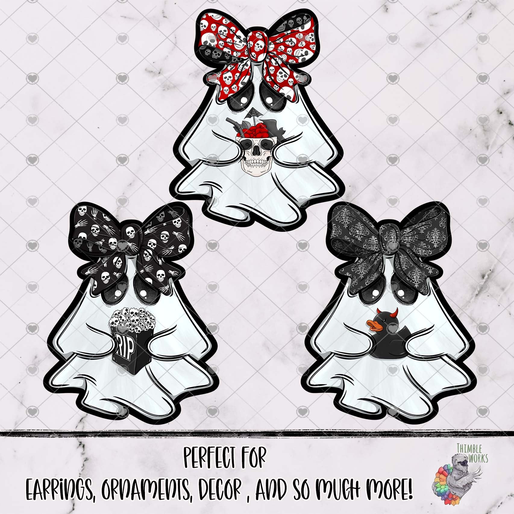 Dark Treats Ghost with Bow Design Bundle