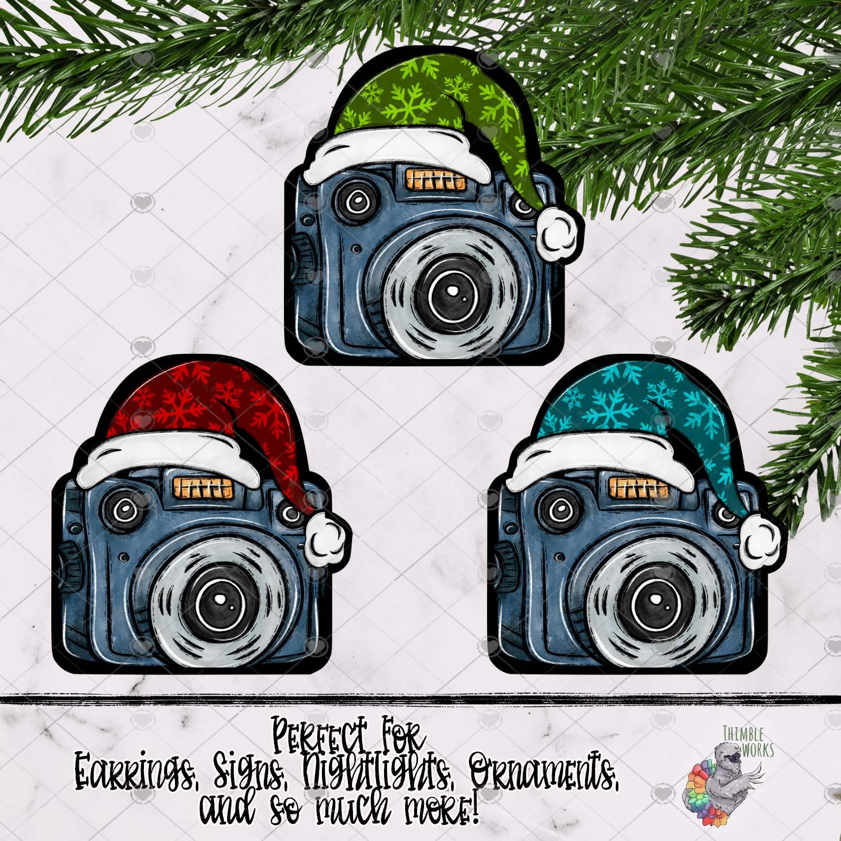 Snowflake Santa Camera Design Bundle