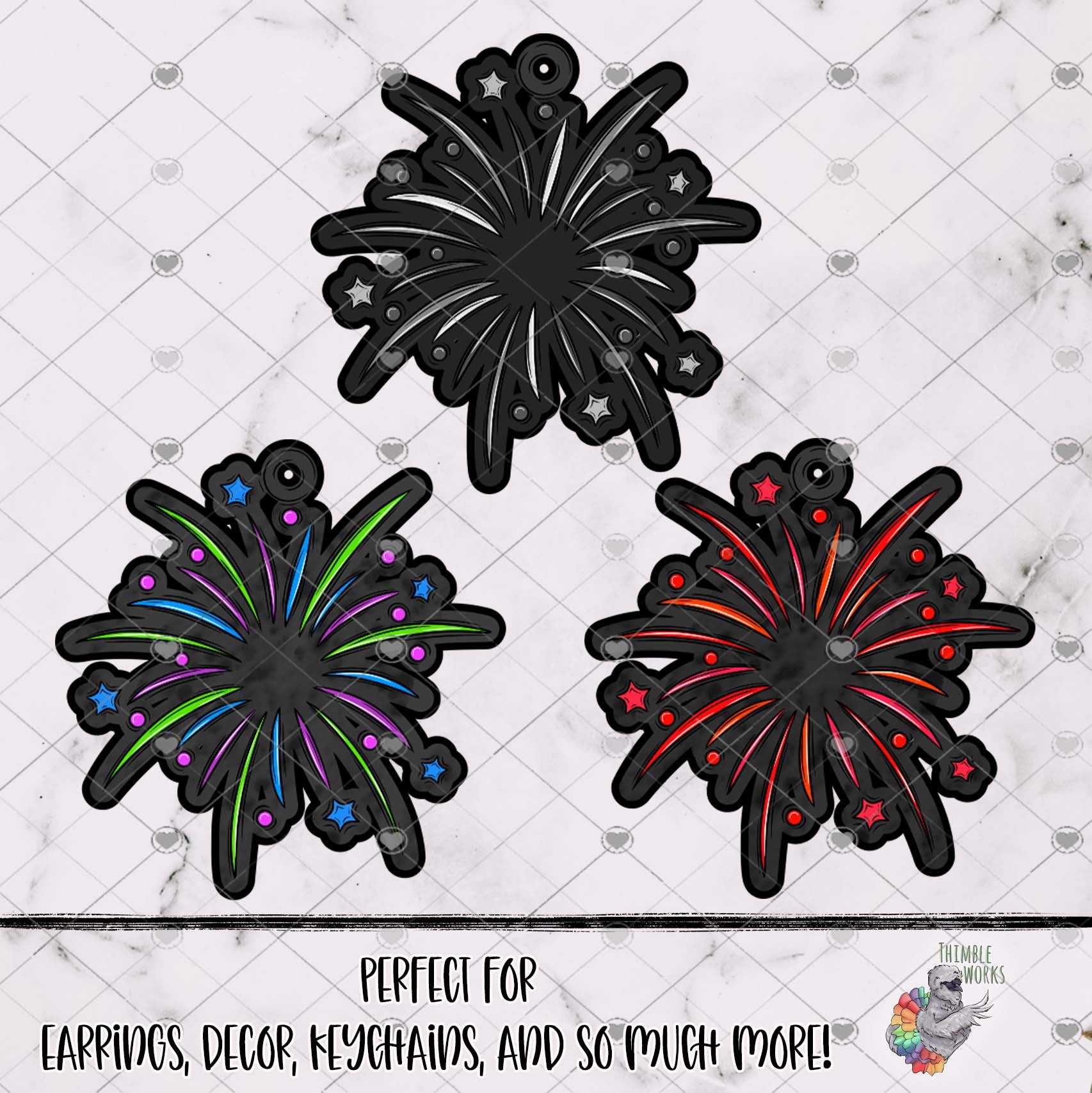 Dark and Neon Fireworks Design Bundle