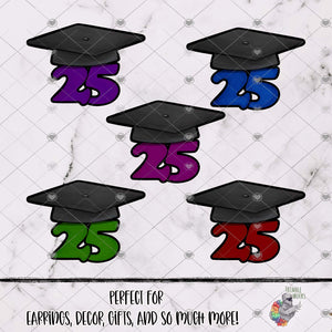 Dark Colors Graduation Cap 25 Design Bundle