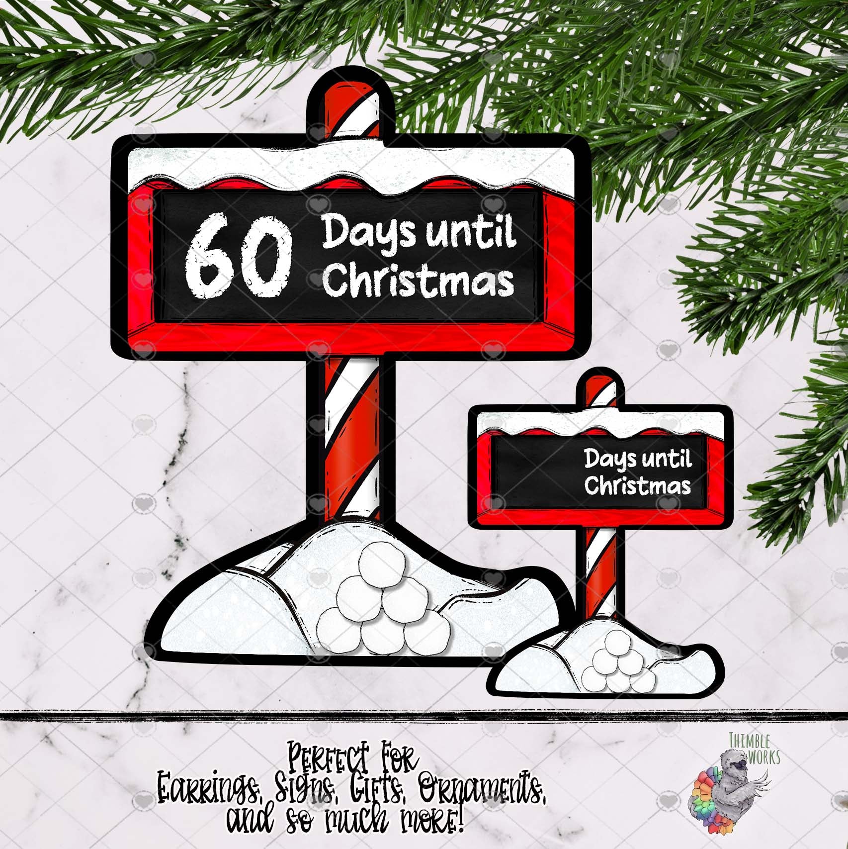 Days Until Christmas Snow Sign Design