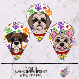 Dog Teardrop Leather Earring Design Bundle