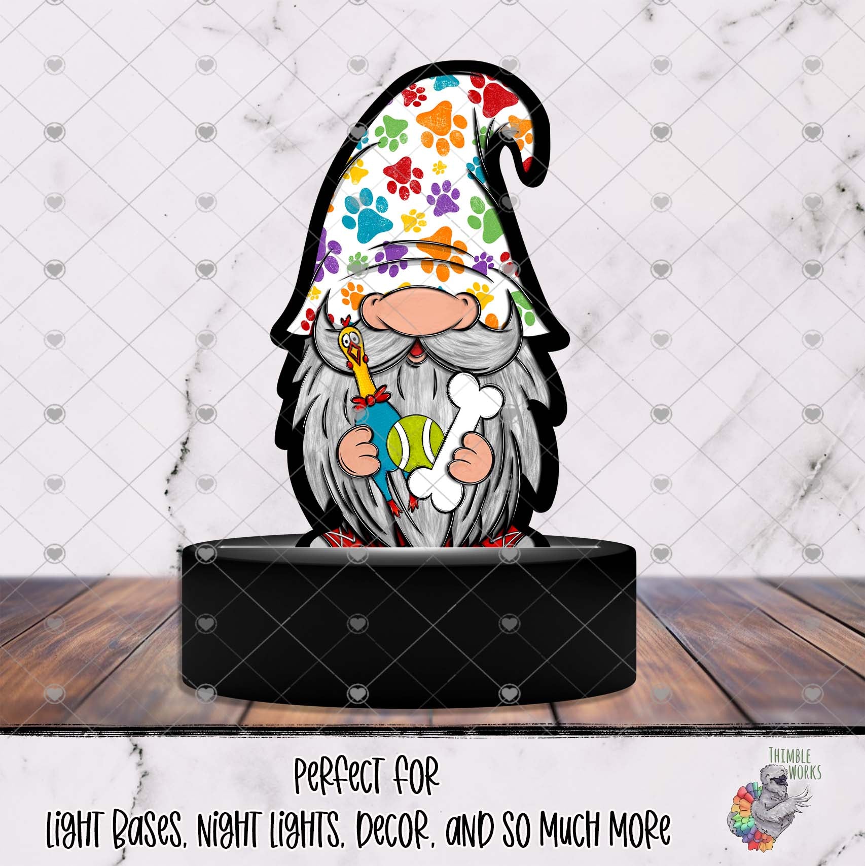 Dog Mom Gnome Light Base Design