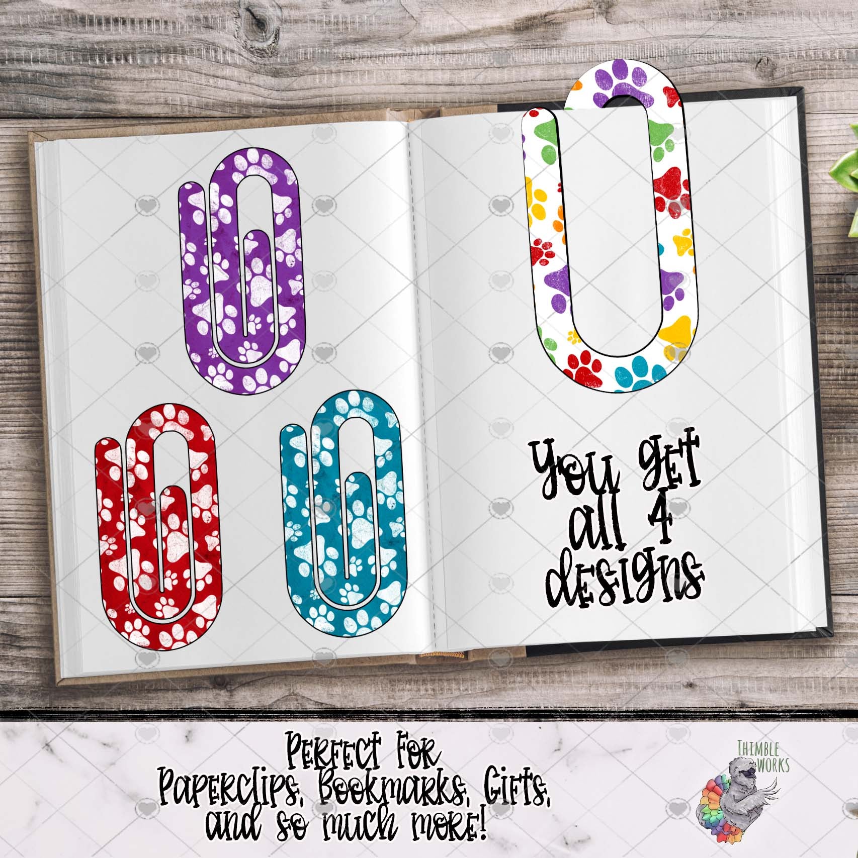 Dog Paw Paperclip Design Bundle