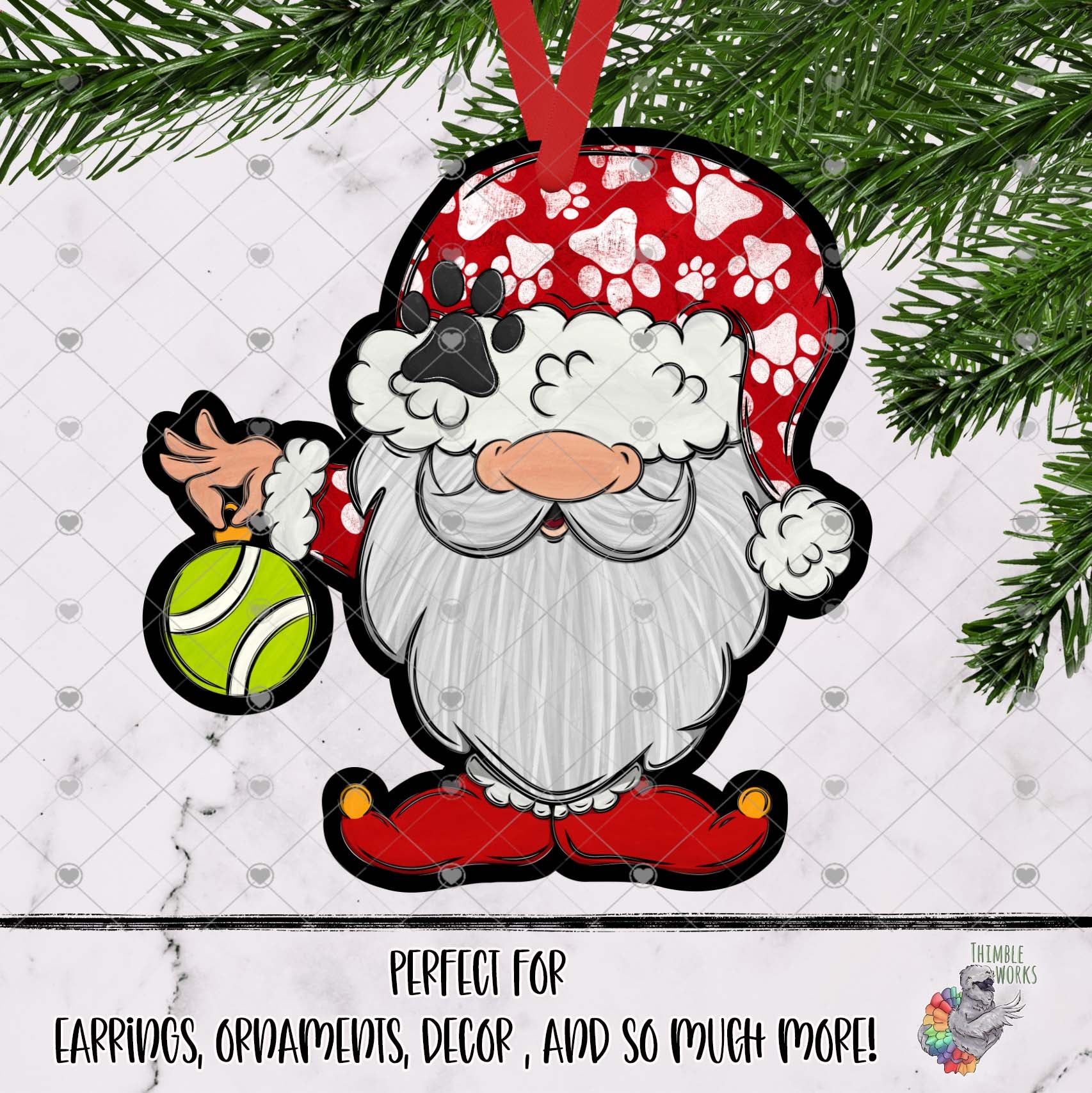 Dog Christmas Gnome with Bulb Design