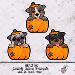 Load image into Gallery viewer, Dogs in Pumpkins Sublimation Design
