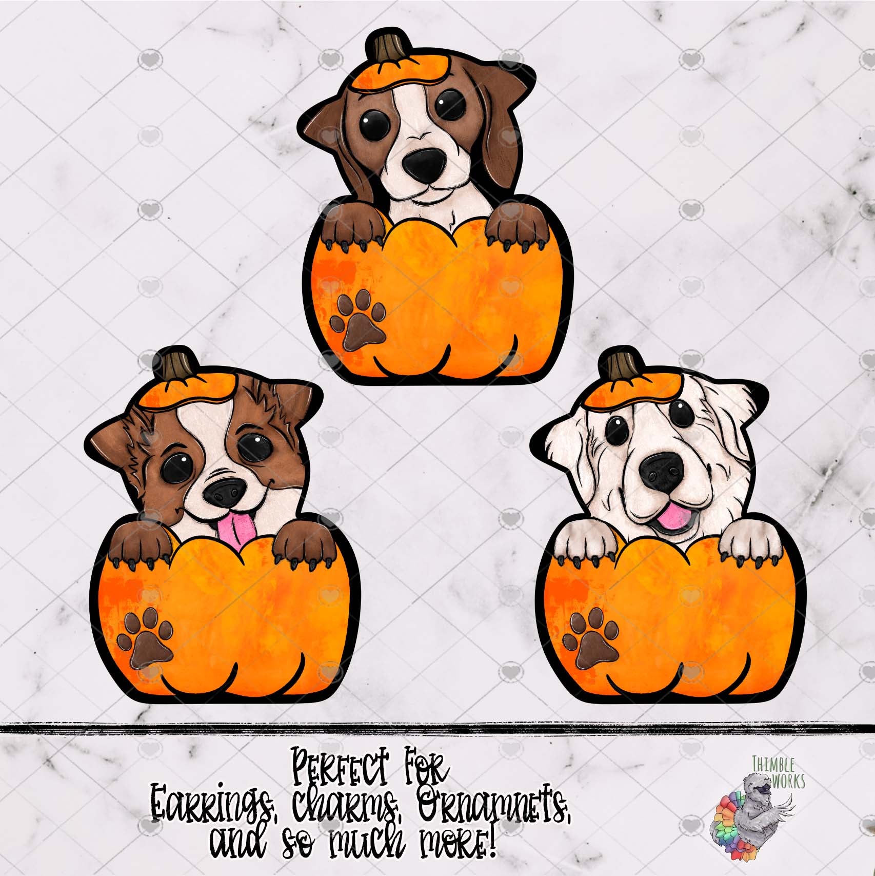 Dogs in Pumpkins Sublimation Design Bundle 3