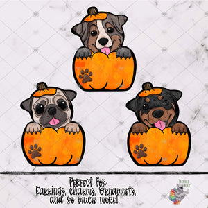 Dogs in Pumpkins Sublimation Design