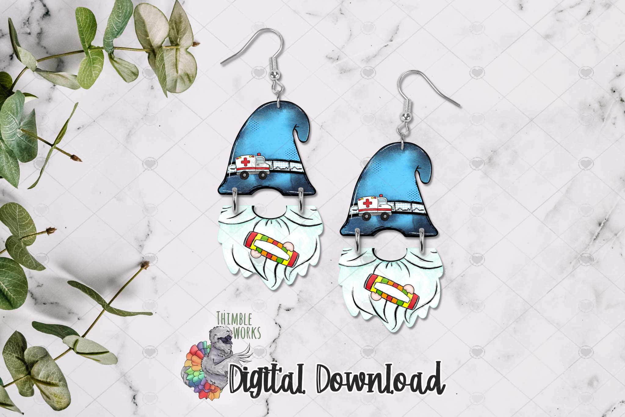 EMS Gnome Hat and Beard Sublimation Design