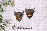 Load image into Gallery viewer, Winter Highland Cow Sublimation Design
