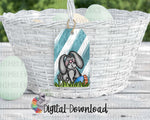 Load image into Gallery viewer, Blue Easter Bunny Tag Sublimation Design
