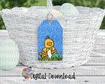 Load image into Gallery viewer, Blue Chick Bunny Tag Sublimation Design
