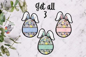 Easter Egg Floppy Bunny Egg Sublimation Design Bundle