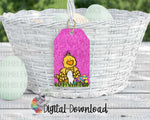 Load image into Gallery viewer, Pink Chick Bunny Tag Sublimation Design
