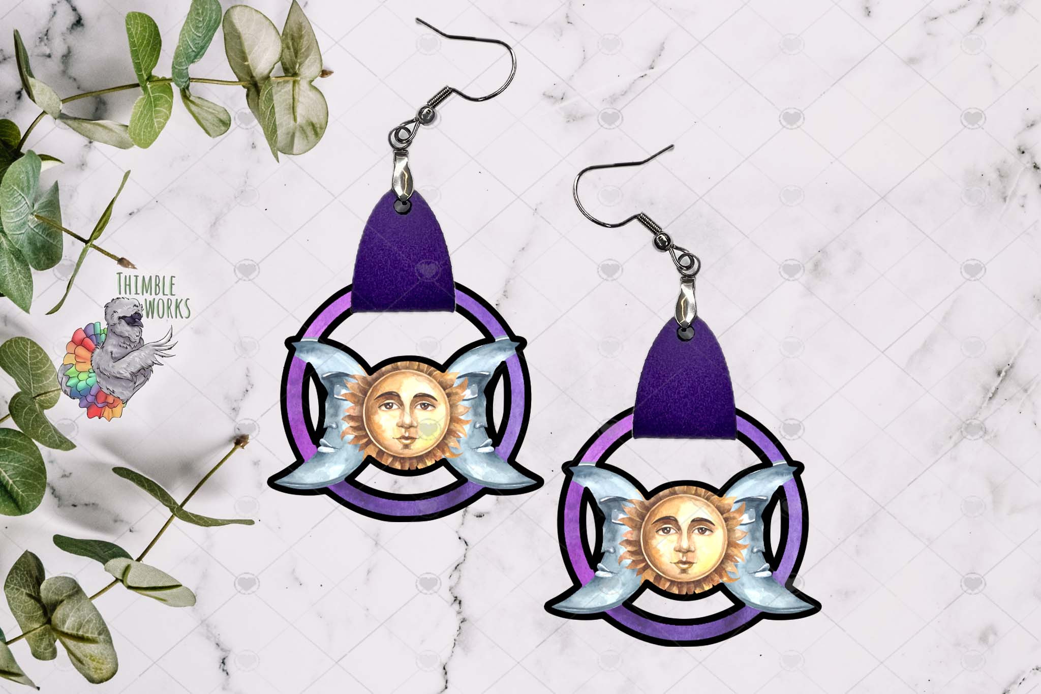 Celestial Moons Leather Earring Design