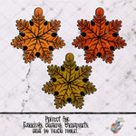 Load image into Gallery viewer, Fall Leaf Snowflake Sublimation Design
