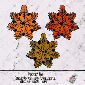 Fall Leaf Snowflake Sublimation Design