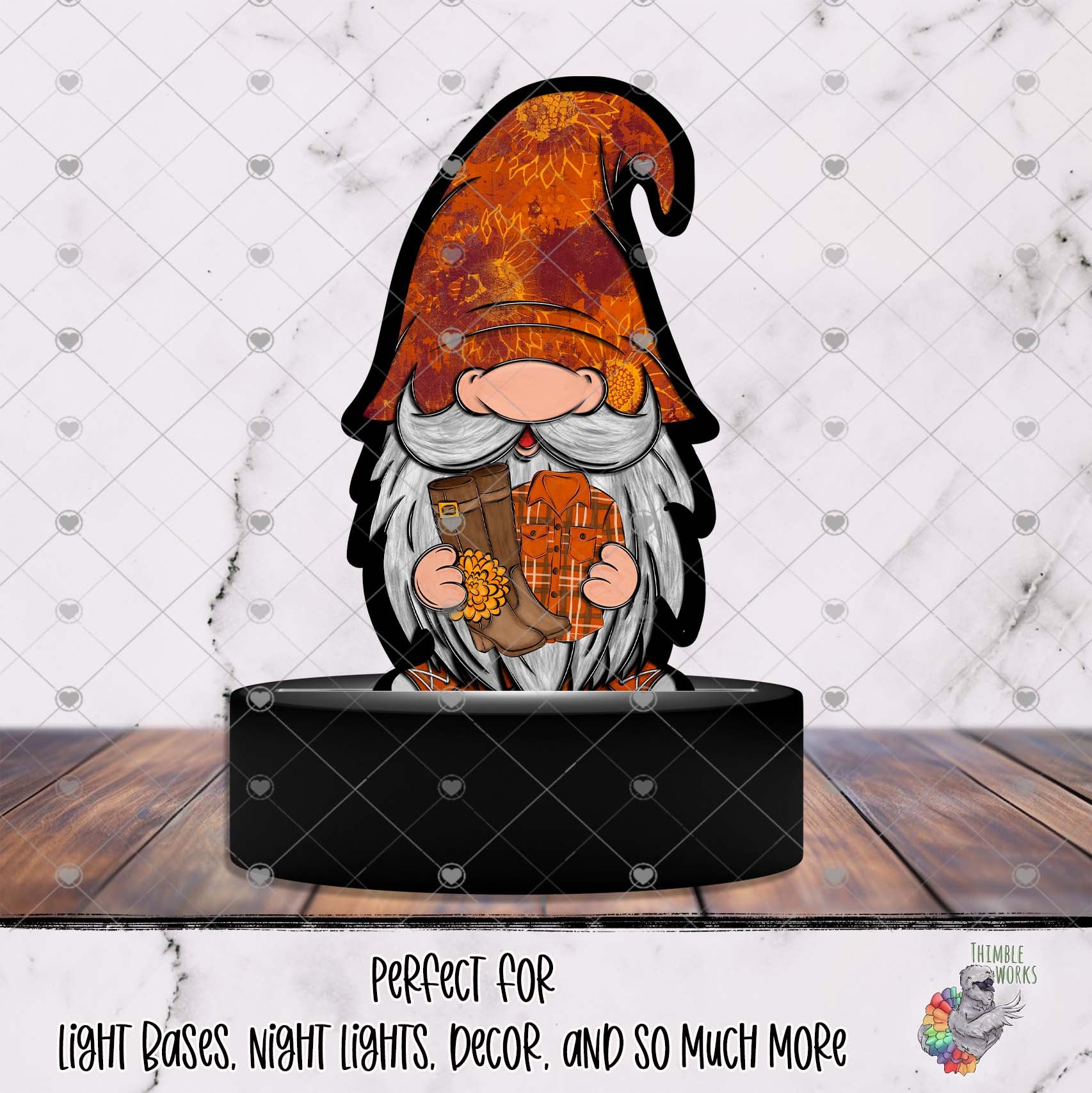 Fall Fashion Gnome Light Base Design
