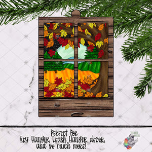 Autumn Scene Window Frame Sublimation Design