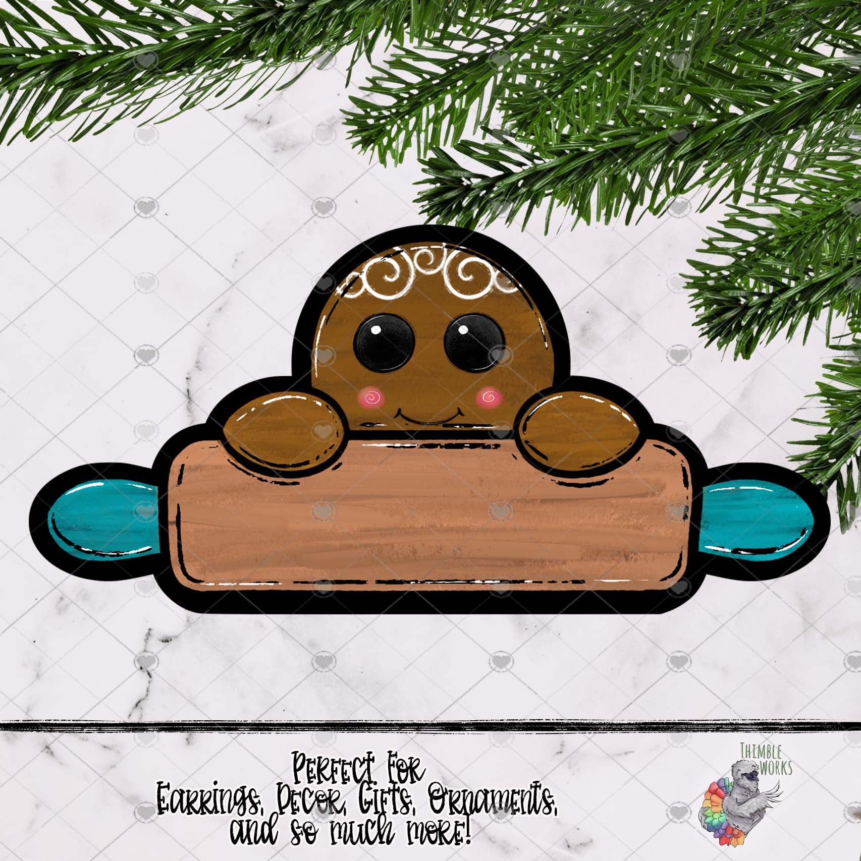 Fancy Gingerbread Man with Rolling Pin Design