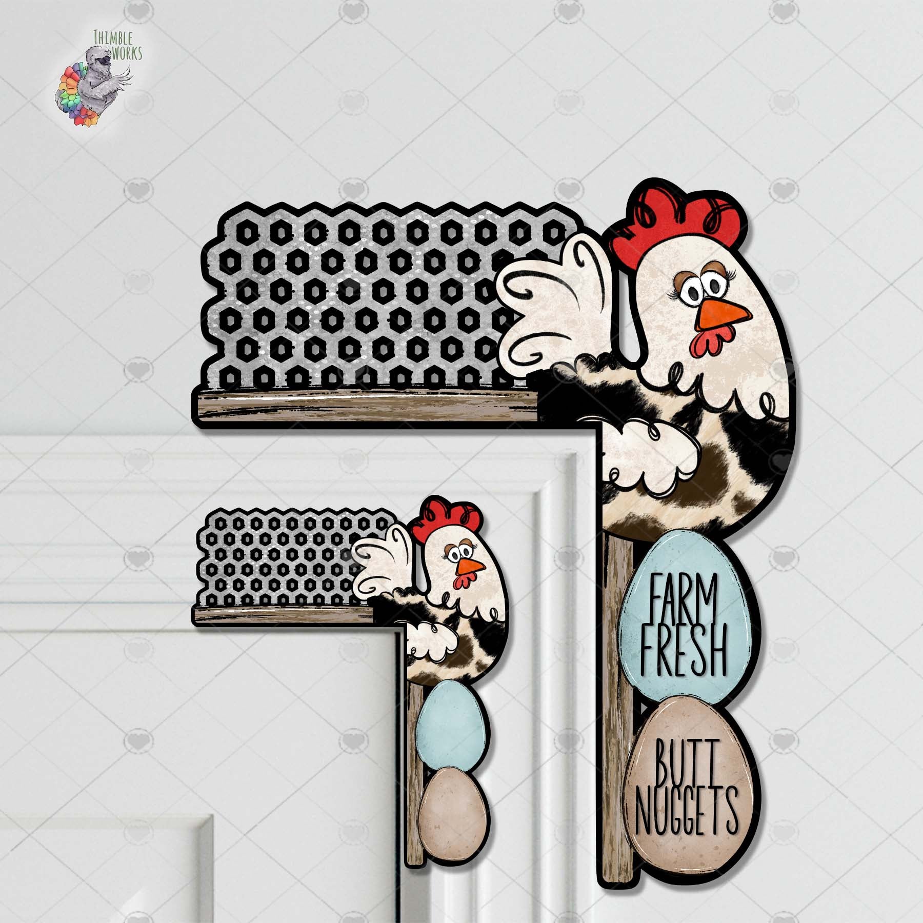 Farm Fresh Butt Nuggets Chicken Corner Sitter Design