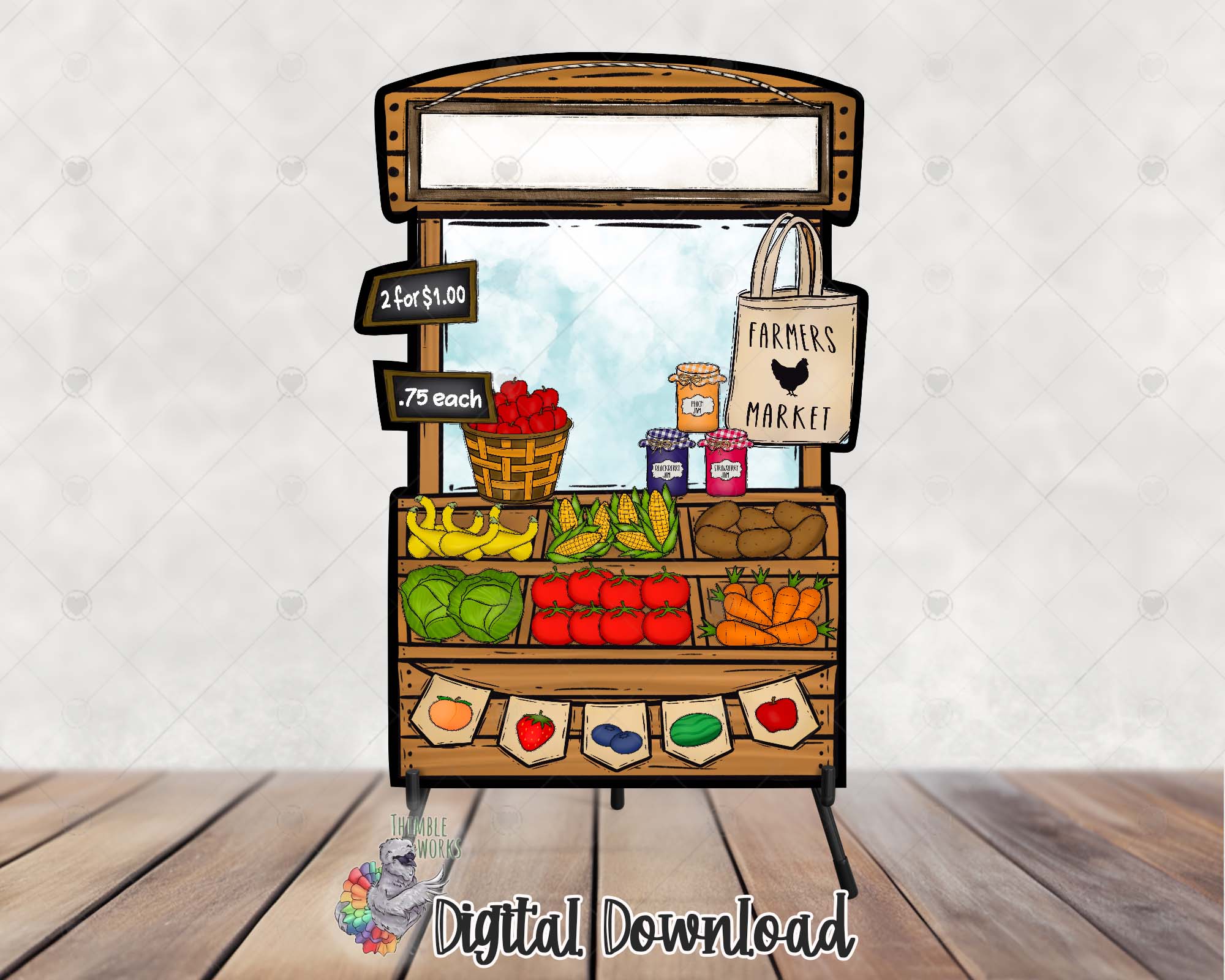 Farmers Market Booth Sublimation Design