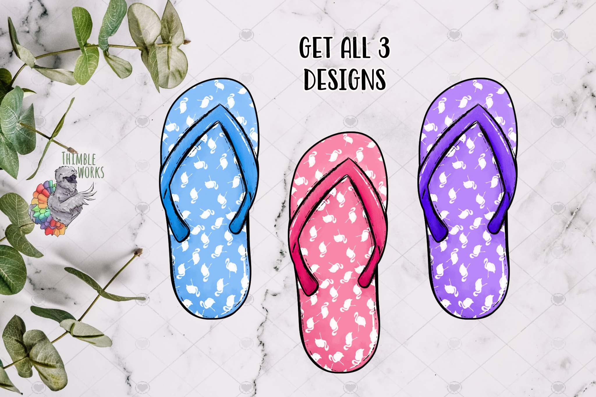 Flamingo Flip Flop Design Bundle