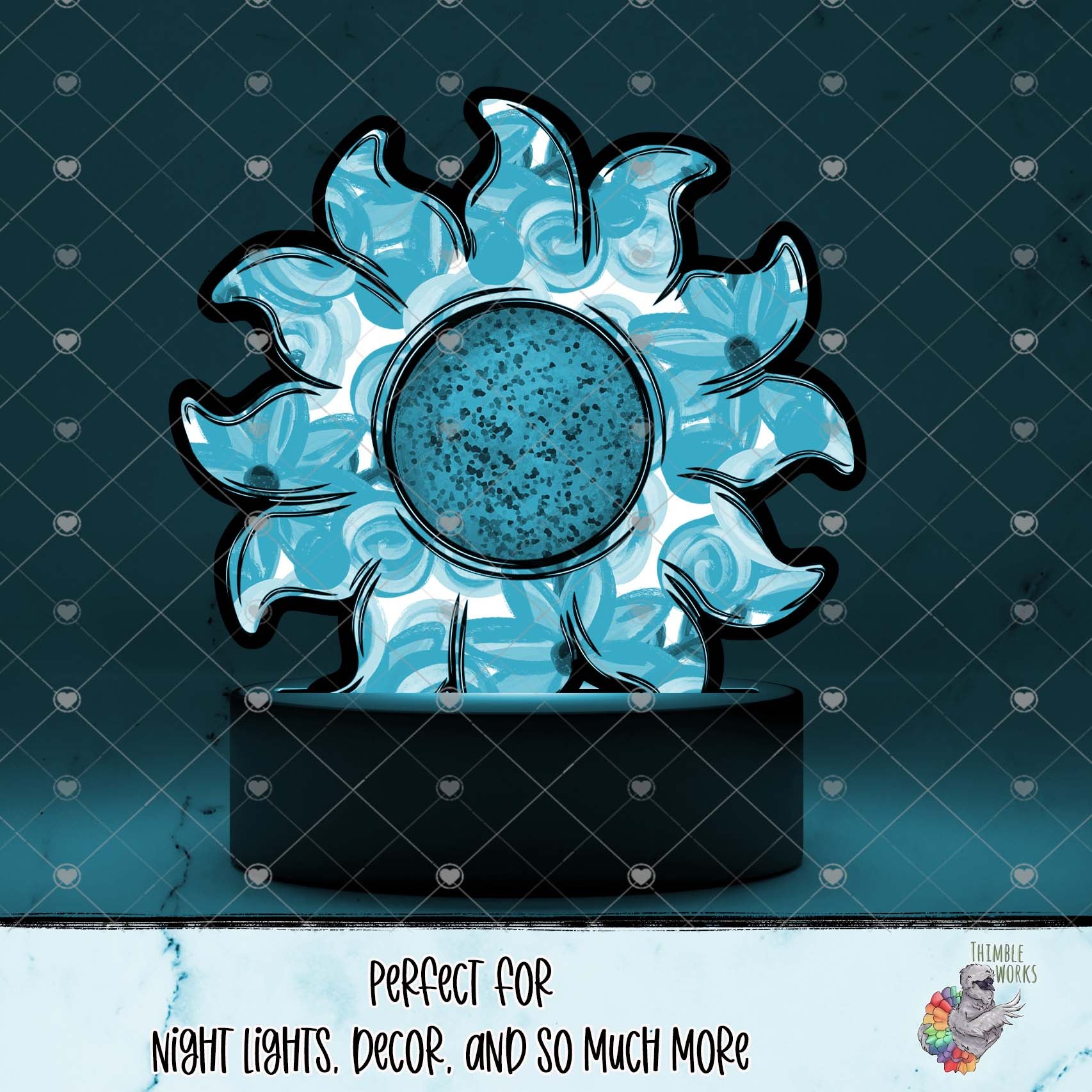 Floral Sun Light Base Design