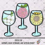 Load image into Gallery viewer, Flower Wine Glass Design Bundle
