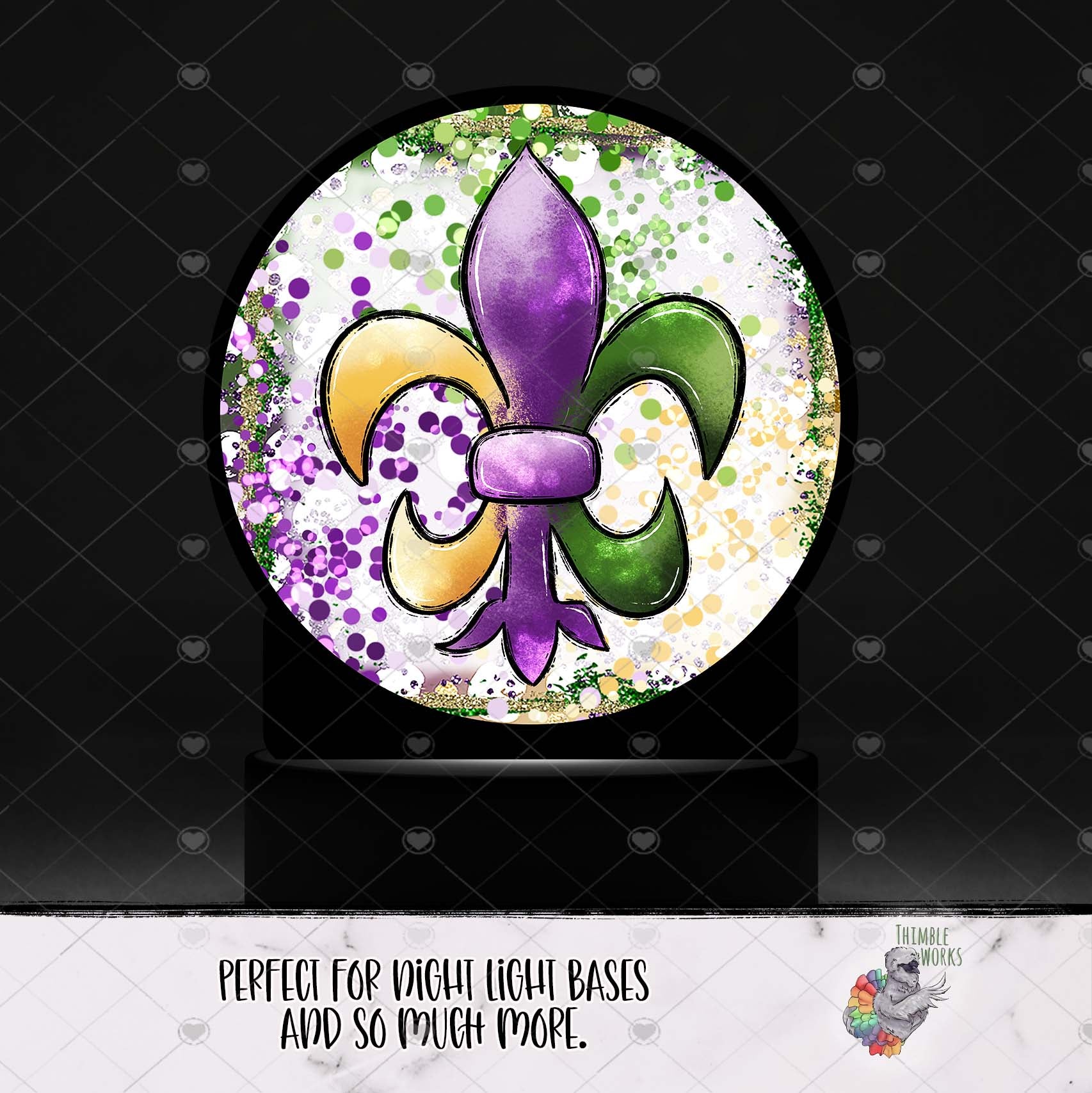 Fleur De Lis Round Light Base Design