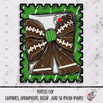 Load image into Gallery viewer, Football Coquette Bow Stamp Design
