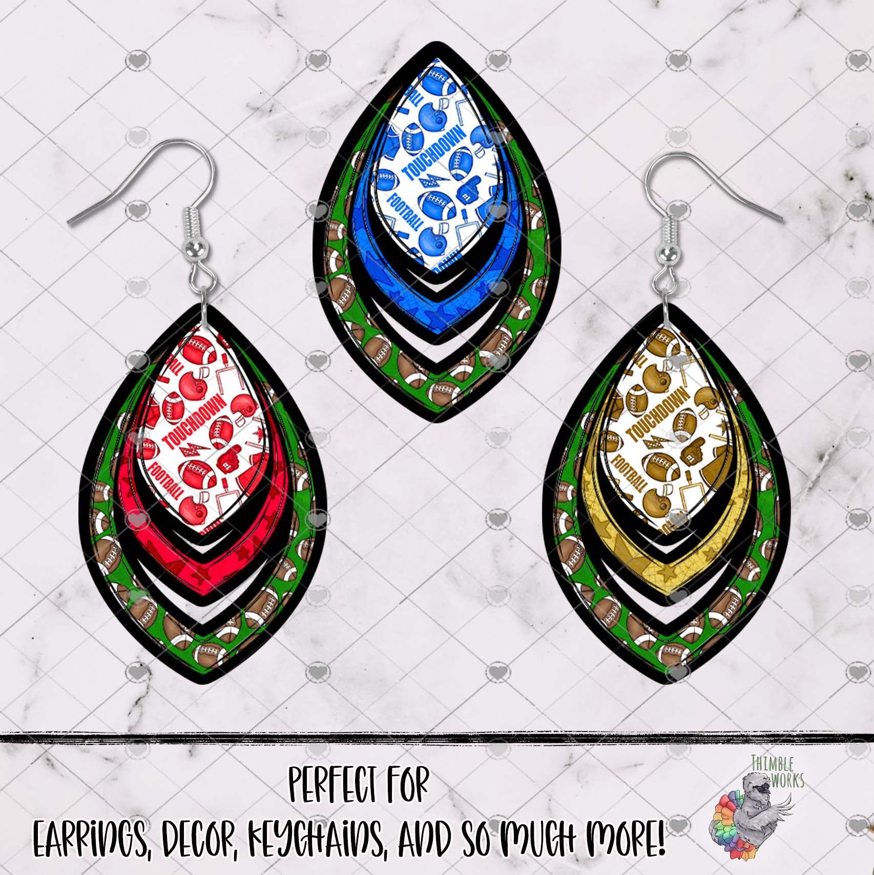 Football Open Teardrop Design Bundle
