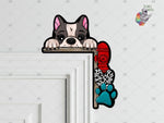 Load image into Gallery viewer, French Bulldog Peeking Over the Door Sitter Sublimation Design
