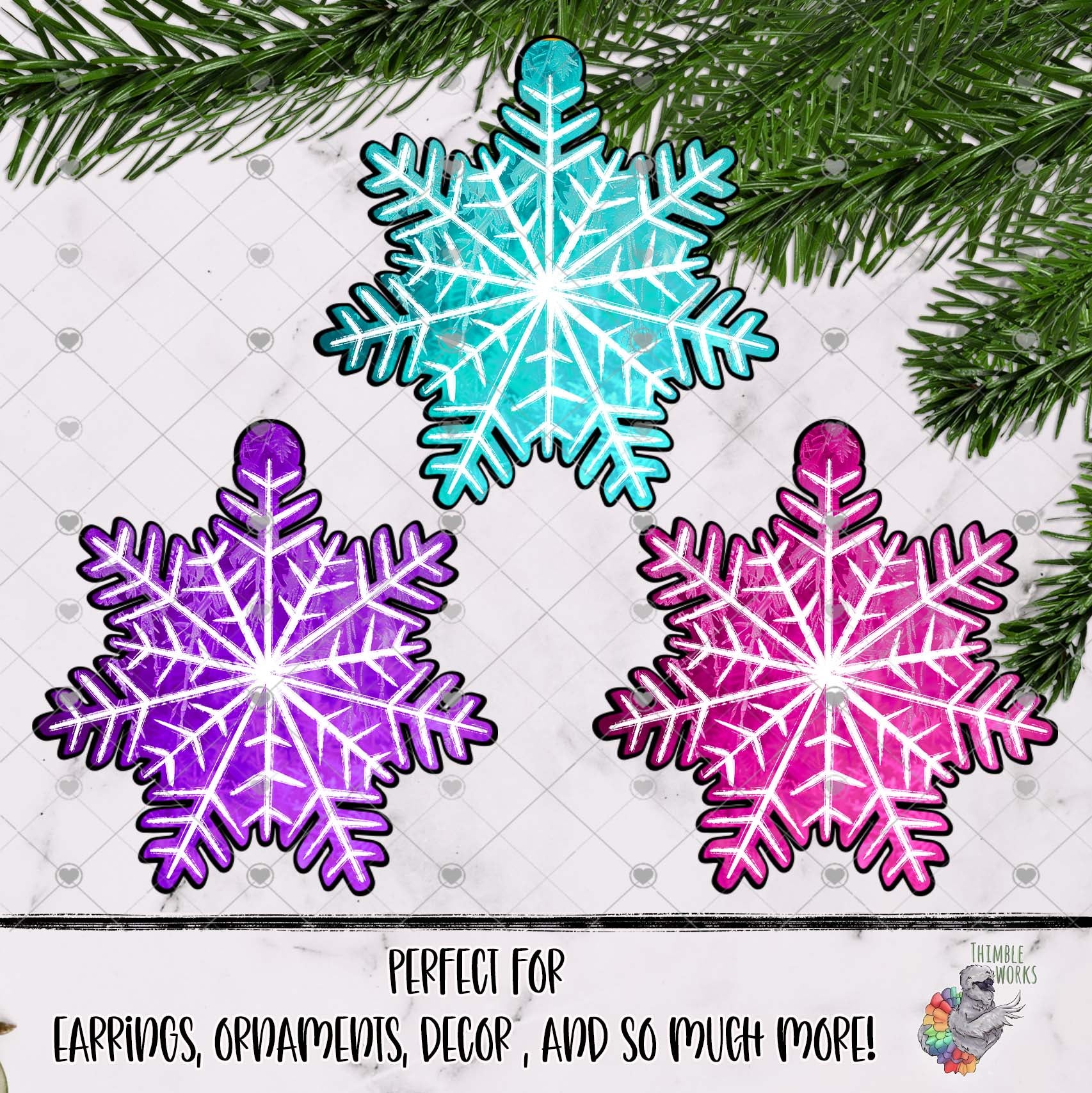 Frosted Ice Snowflake Design Bundle
