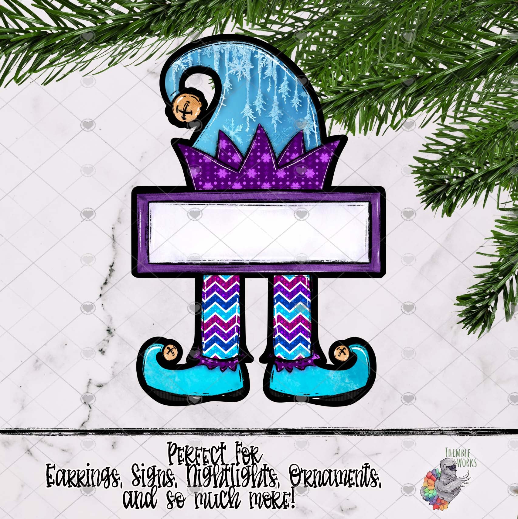 Snowflake Elf Sign Sublimation Design