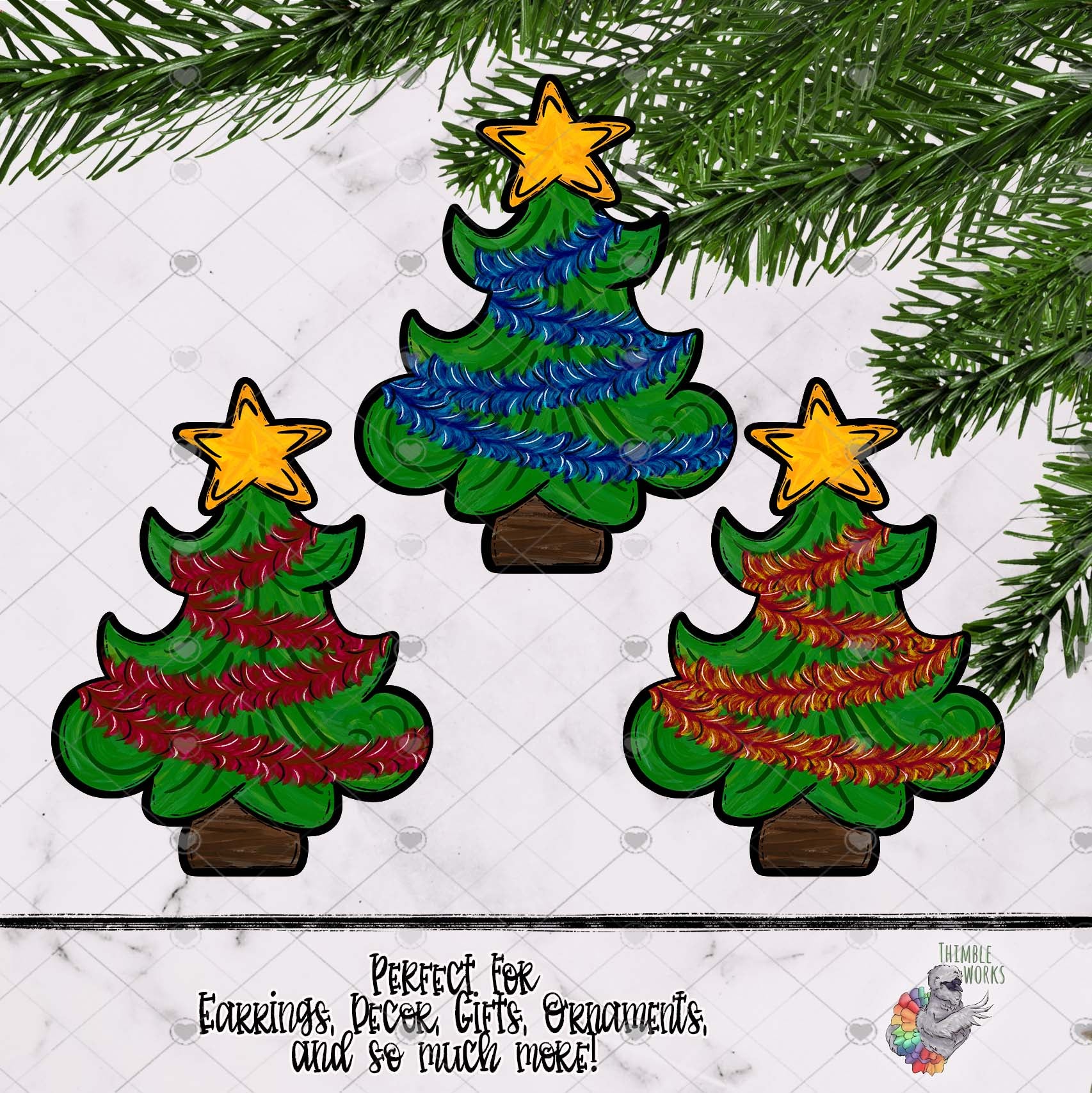 Garland Swirl Christmas Tree Design Bundle