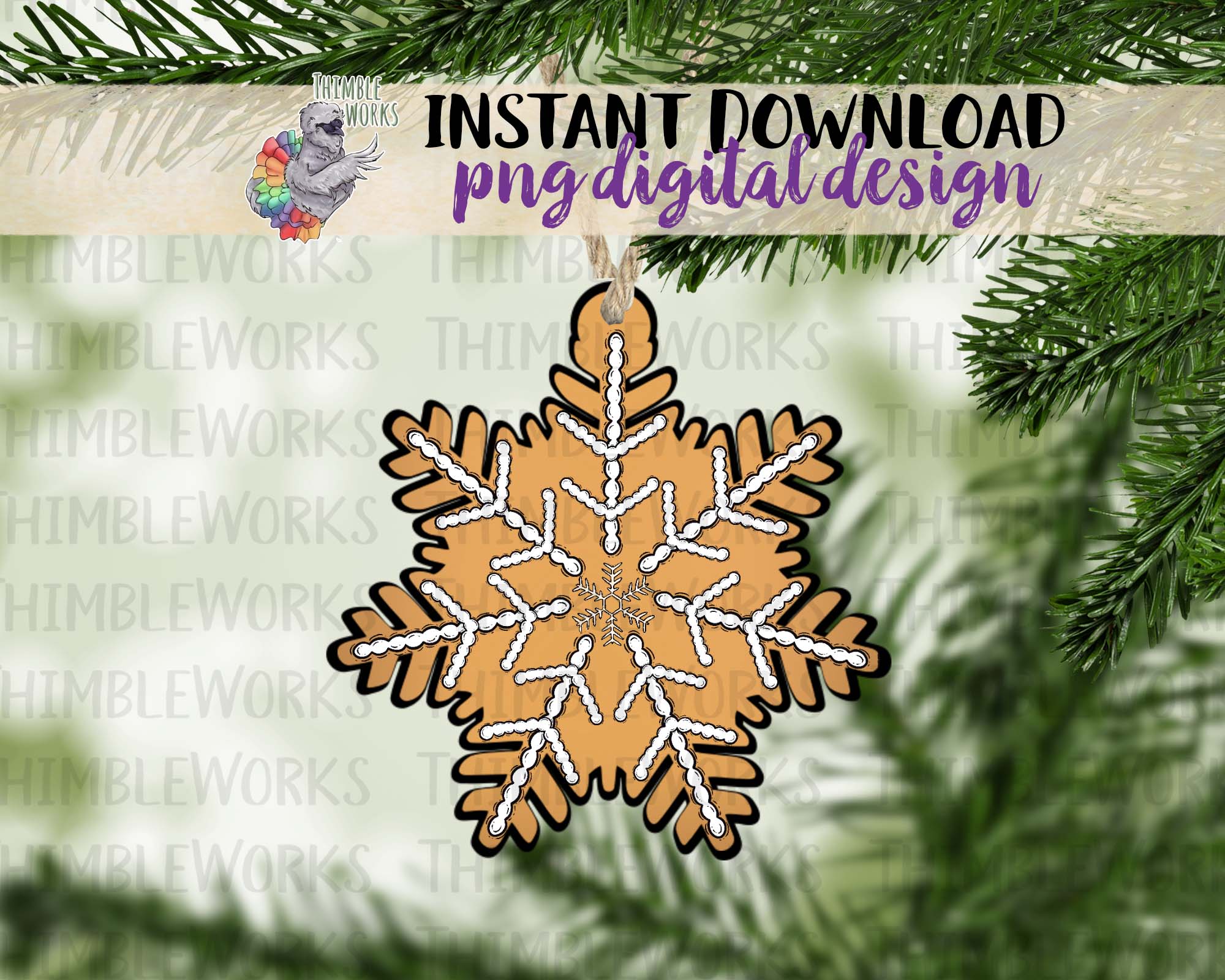 Gingerbread Snowflake Sublimation Design