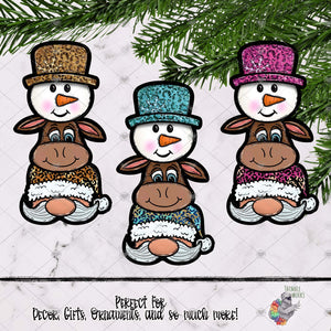 Glitter Leopard Christmas Trio Design Bundle