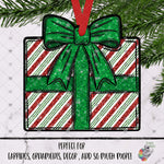 Load image into Gallery viewer, Glitter Candy Cane Stripe Present Design
