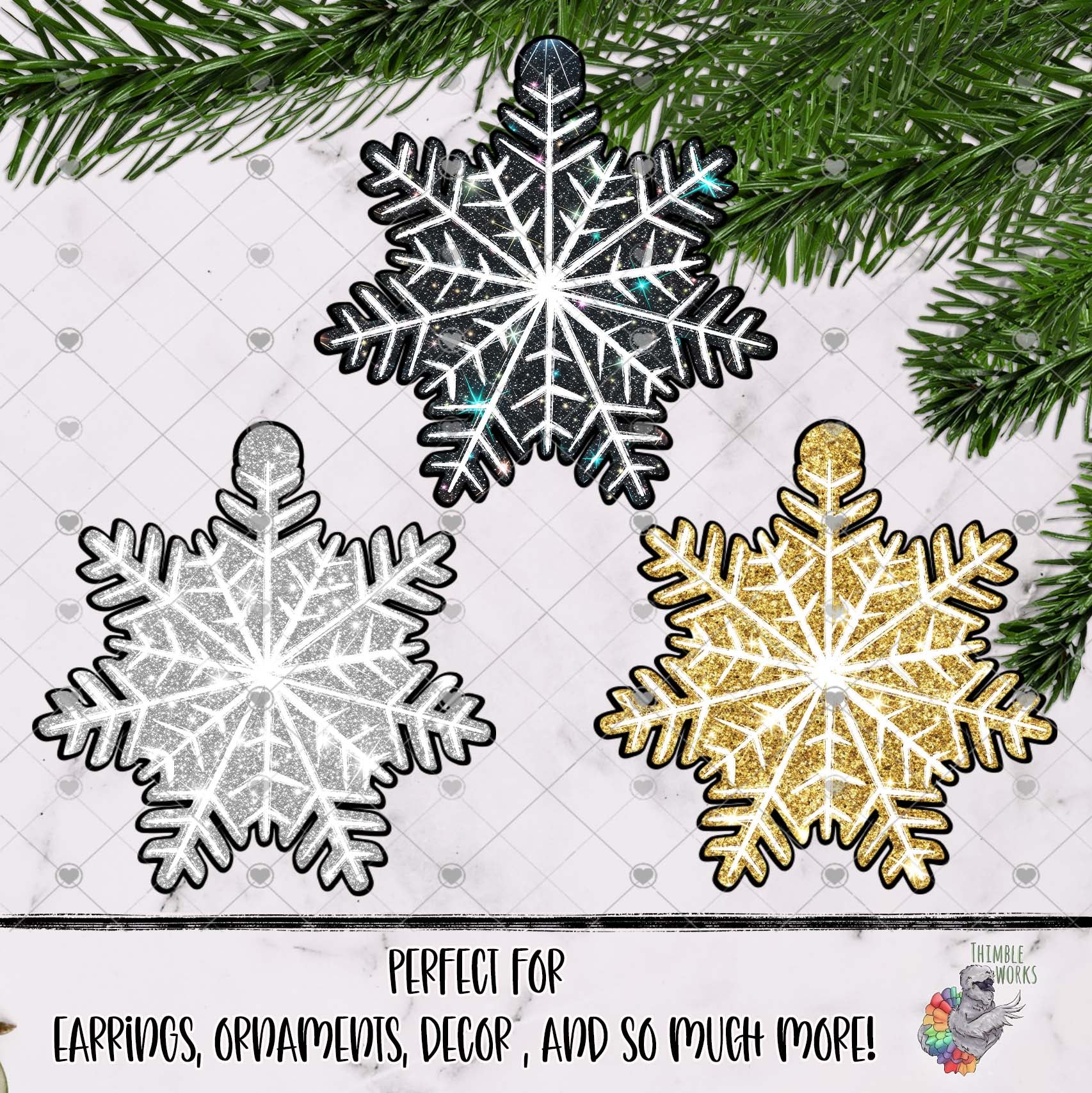 Elegant New Years Snowflake Design Bundle
