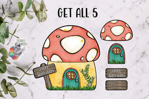 Gnome Sweet Gnome Interchangeable Mushroom Design