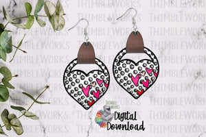 Golf Heart Leather Earring Sublimation Design