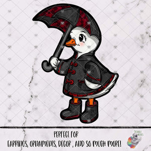 Goth Raincoat Goose with Umbrella Designs